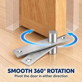 360 Degree Heavy Duty Hidden Door Pivot Hinge, Stainless Steel Concealed Hinge for Secret Doors and Bookshelves