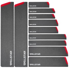 WELLSTAR Knife Edge Guards Set, 11 Piece Universal Blade Covers, BPA Free ABS Protective Blade Sheaths, Non-Scratch Felt Lining Kitchen Knives Covers (Knives not included)