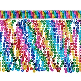 FINGERINSPIRE 9.14 m Sequin Fringe Trim 24 cm Wide Sequin Tassel Fringe Trim Colourful Sequins Tassels Sewing Trim for Latin American Dresses Clothing Decoration Costumes Garments