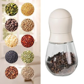 ​Manual Salt and Pepper Grinder Set - 5oz Glass Shakers with Adjustable Ceramic Grinders - Refillable Pepper Mill & Salt Mill for Kitchen Spices