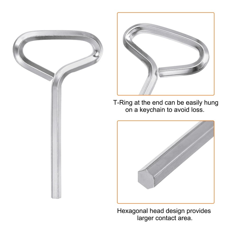 HARFINGTON 6pcs Dogging Hex Key Wrench 5/32" SAE Metal Dog