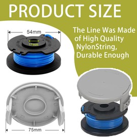 Ershengsan 4 PCS Trimmer String Spools with 1Pcs Spool Caps Compatible with Ryobi One+ AC14RL3A, Olt1832 Rac124, Strimmer Line Replacement for Ryobi 18V 24V 40V Strimmer