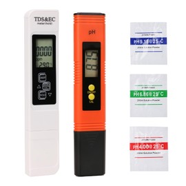 4-in-1 Water Quality Tester Set - Digital TDS EC Temperature & pH Meter with LCD, ATC & Backlight - PH EC TDS Water Tester for Drinking Water, Pool, Aquarium, Hydroponics
