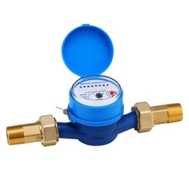 MEASUREMAN 3/4" Non-Pulsed Single-Jet Gallon Water Meter Blue Brass Body 20mm Flow Garden Hose RV Residential Systems​