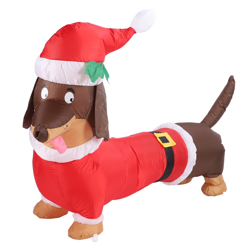 Inflatable Weiner Dog 1.5 Meters Illuminated Polyester Fiber Blow Up