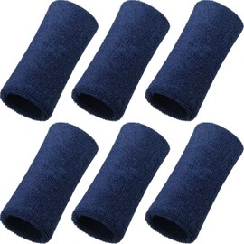 WILLBOND 6 Inch Wrist Sweatband Sport Wristbands Elastic Athletic Cotton Wrist Bands for Sports (Navy)
