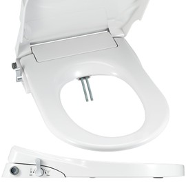 AONAGA Non-Electric SpaLet Bidet Seat With Manual Operation with Self-Cleaning, Slow-Close Lid, White (AZZ-001-D)