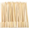 50 Bamboo Skewers Paddle Sticks Wooden Grill Kebab Barbeque Party