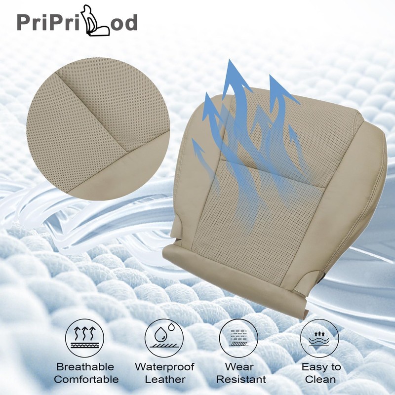 Priprilod LA00 LA03 Tan Leather Driver Side Bottom Replacement Seat