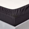 HOMESCAPES Black Deep Fitted Sheet (12”) Small Double 330 TC