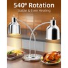 JOHAKYU 500W Commercial Food Warmer, 2-Head Adjustable Food Warming Lamp