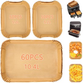 Pack of 160 Airfryer Baking Paper for Ninja Foodi Flexdrawer 10.4 L Hot Air Fryer Baking Paper Square for 5.2-10.4 L Baskets Airfryer Baking Paper Compatible with Ninja AF500EU Air Fryer Includes 60