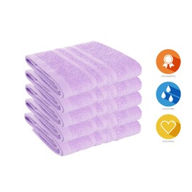 Guest Towels, Terry Series Elena, 30 x 50 cm, Lavender, Set of 5