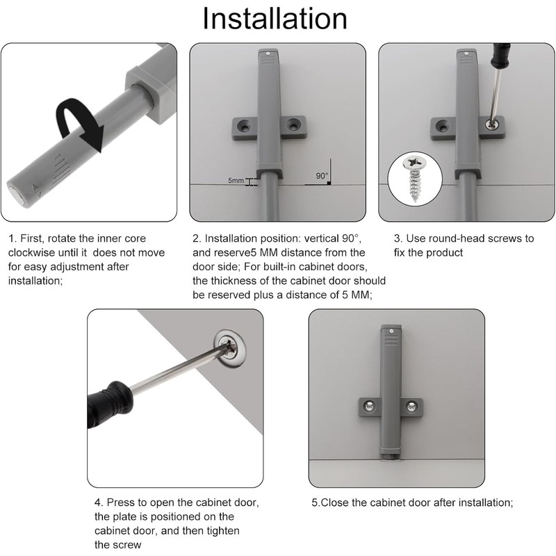 HOJLKLD Push to Open Door Latches, 16 Pack Magnetic Push