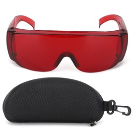 405-1064nm Wavelength Safety Glasses for Typical 650nm 445nm 405nm Light, Can filter 80% of the strong light for Hair Removal Treatment Eye Goggles (Red)