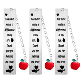 3PC Teacher Bookmark Gifts Teacher Christmas Birthday Thank You Teacher Bookmark Presents Best Teacher Gift Thank You Gift for Teacher 3PC Teacher Leaving Gifts Retirement Appreciation Gifts from Student (3PC Teacher Bookmark Gifts)