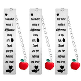 3PC Teacher Bookmark Gifts Teacher Christmas Birthday Thank You Teacher Bookmark Presents Best Teacher Gift Thank You Gift for Teacher 3PC Teacher Leaving Gifts Retirement Appreciation Gifts from Student (3PC Teacher Bookmark Gifts)
