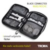 TROIKA Cable Bag with 2 Zip Compartments Black Connected -