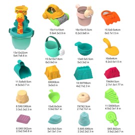 JoyGrow Children's Sand Toy, Beach Toy Set in Reusable Mesh Bag, Water Toy with Spade Shovel, Sand Pit, Bucket Animal Shapes, Bath Toy for Boys and Girls