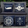 Blue Nautical Cushion Cover 40 x 40 cm Pack of