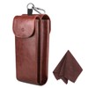 Fintie Double Eyeglass Case with Carabiner Hook, Portable Vegan Leather