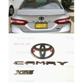 Toyota OEM New Matte Black out Overlay Emblem Badge Kit fit TOYOTA 2018-2024 Camry XSE AWD