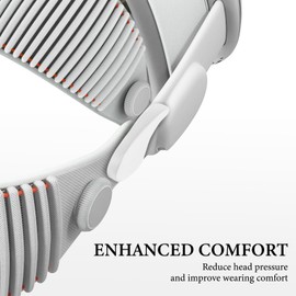 Geekria VR Headset Dual Band Adapter Compatible with Apple Vision Pro, Head Strap Top Knit Adapter, Reduces Facial Stress, Comfort Top Strap Attachment (White)