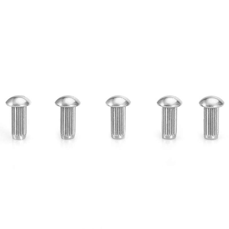 50pcs Knurled Shank Rivet, M5 Round Head Solid Rivets Knurled