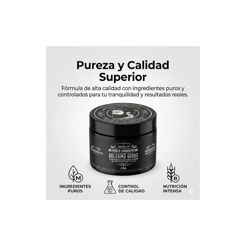 Kit Meses Estilo Lumbeard Bálsamo Biotina Bergamota Estimulante Crecimiento Barba