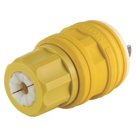 Leviton 26W09 20 Amp, 120/208 Volt- 3PY, Locking Plug, Industrial Grade, Non-Grounding, Wetguard, Yellow