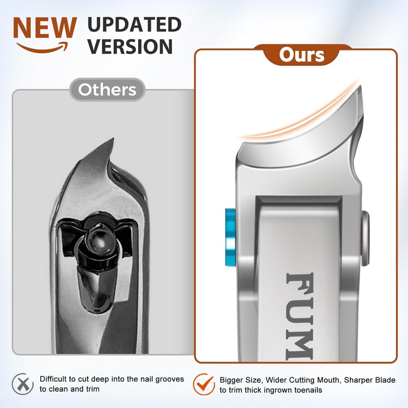 Toenail Clippers for Thick Toenails with Slant Wide Jaw Opening,