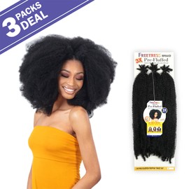 FreeTress Crochet Braids 3X Pre-Fluffed Poppin Twist 20" (3-PACK, T30)