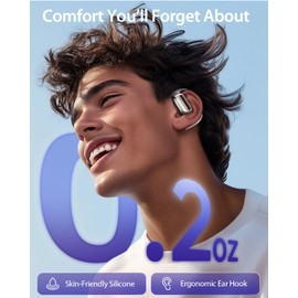 DARONGFENG Open Ear Wireless Bluetooth Headphones, Pain-Free Air Conduction Ear Buds with LED Digital Display Charging Case, Sweat Resistant for Running, Safe Driving, and Extended Daily Use