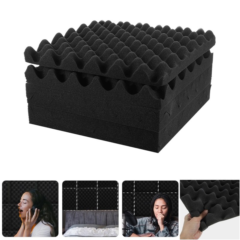 TEHAUX Noise Cancellation Mats 12pcs Acoustic Foam for Home Theater