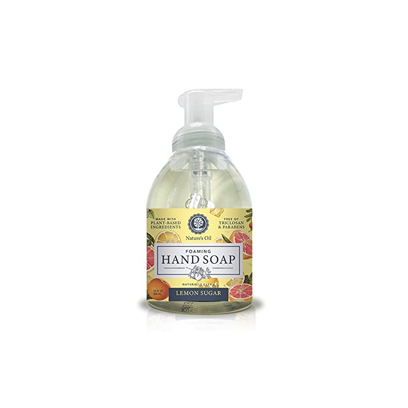 Nature's Oil Foaming Hand Soap, Lemon Sugar, 10 Fluid Ounces