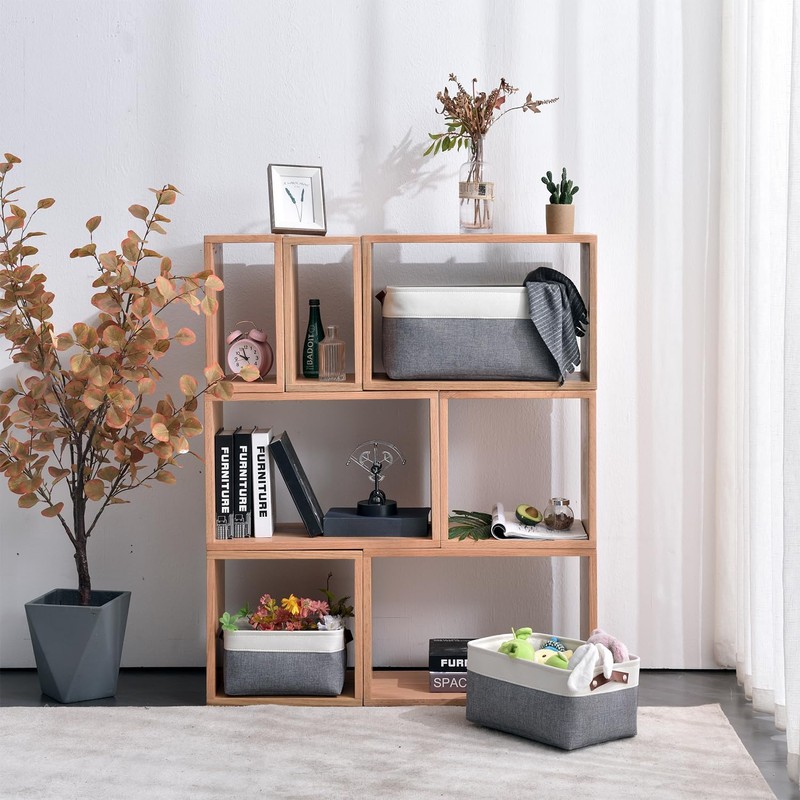 MANGATA Small Fabric Storage Basket, Organiser Box for Home, Bedroom,