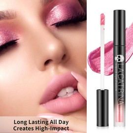 oygcee Pink Eyeshadow Liquid Shimmer Sparkling, Metallic Liquid Eye Shadow Makeup Shimmery Long Wearing Quick Drying , Highly Pigmented Shining Finish, No Transfer, No Fading, Light Pink Eyes Makeup, #6