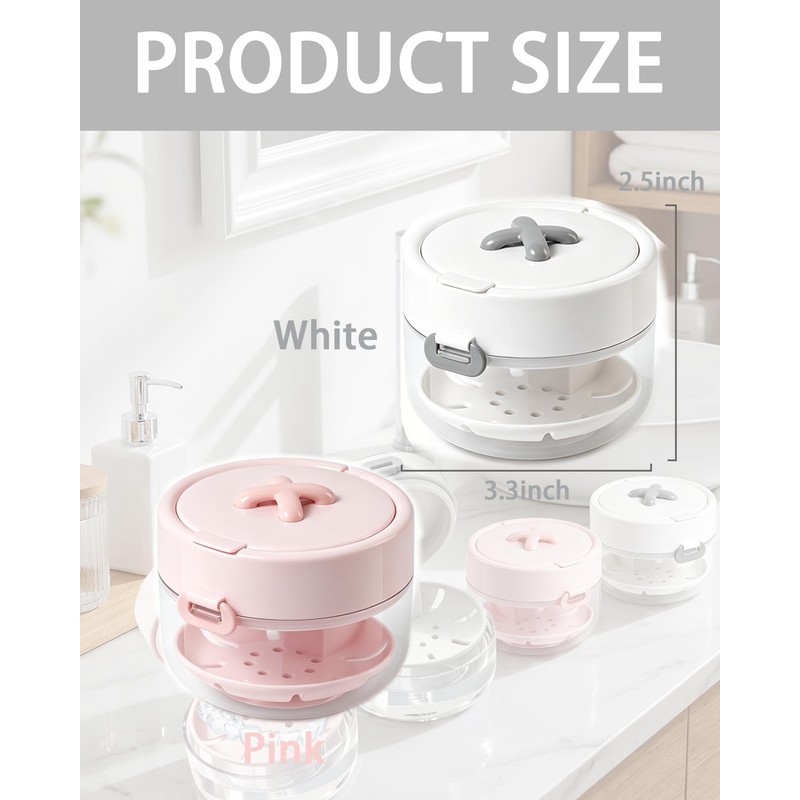 Retainer Mouth Guard Soak Container Box,Auto-Rising Aligner Bath Case,Pink