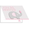 Creative Converting Little Peanut Pink Elephant Foldover Invitation, 4” x