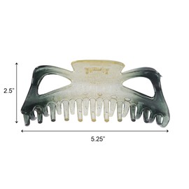 Women's Jumbo Jaw Clip Extra Large Marbelized Hair Claw (Glitter Grey)