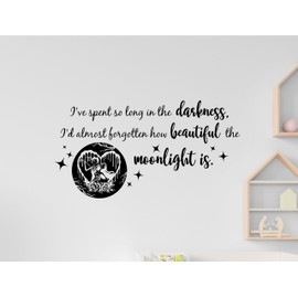 I've Spent so Long in The Darkness I'd Almost Forgotten How Beautiful The Moonlight is Corpse Bride Inspired Positive Affirmation Vinyl Wall Sticker Motivational Vinyl Wall Mural Lettering Decal