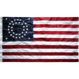 BD1 3x5 Ft 35 Stars Union Flag Embroidered Nylon US Civil War Historical USA (Round)