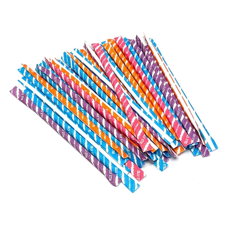 500 Pixy Silly Stix Sugar Candy Straws - Cherry -