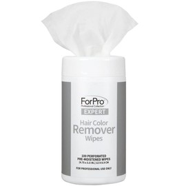 ForPro Professional Collection Expert Hair Color Remover Wipes, Pre-Moistened, Perforated Towelettes, Non-Irritating, Hypoallergenic Formula, Clean Fresh Scent, 100-Count