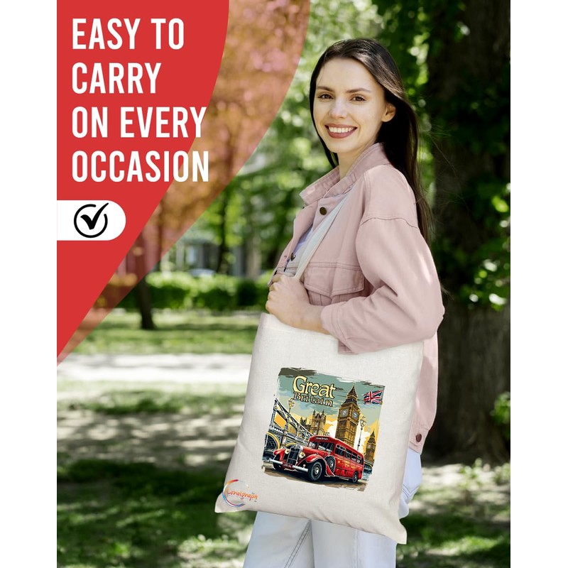 Coralgraph Inc TB2053 - Natural Reusable Shopping Souvenir Tote Bag