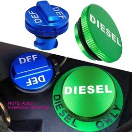 Diesel Fuel Cap（Strong magnetic） for Dodge ram,Billet Aluminum Fuel Cap Combo Pack,Magnetic Ram Diesel Billet Aluminum Fuel Cap and DEF Cap Combo for 2013-2018 Dodge Ram Truck 1500 2500 3500