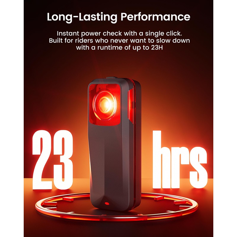 RAVEMEN NT201 Bike Radar Tail Light, 80-Lumen Bright Wide-Angle Bicycle