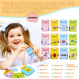 Normal French Flash Cards for Learning, for Toddlers Aged 1-6 Years, 112 Sheets, 224 Sheets, Educational Toy