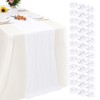 Aktor 12 Pack White Table Runner Boho Cheesecloth Table Runner