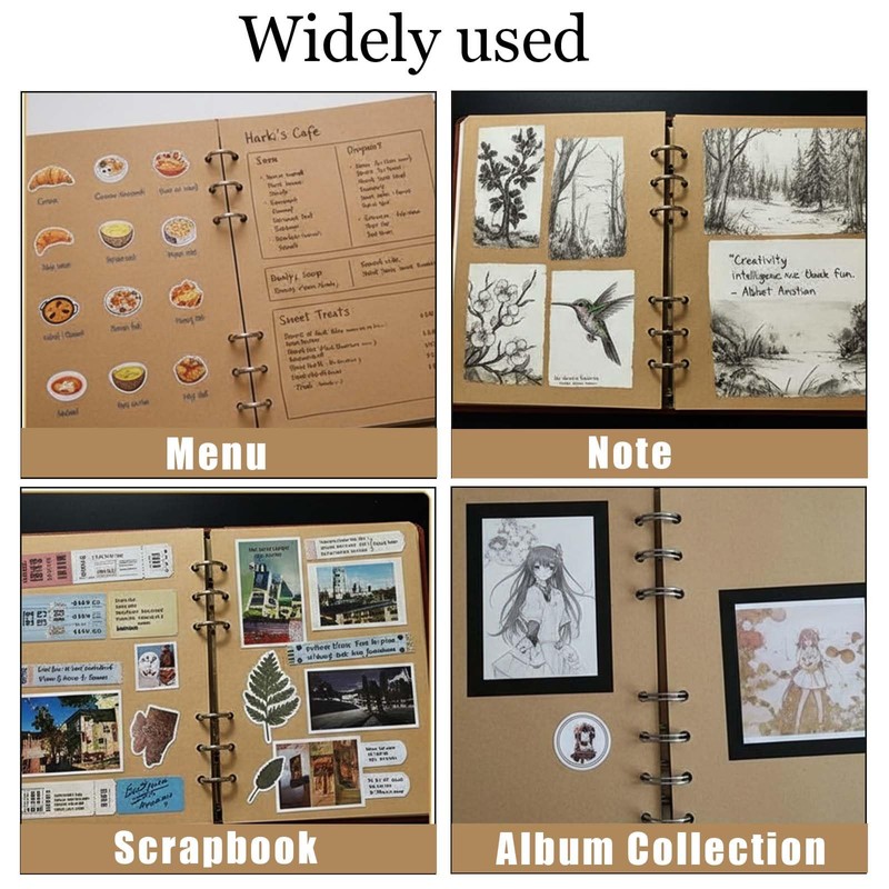 20pcs A5 Binder Dividers with Tabs 6-Hole Kraft Paper Index